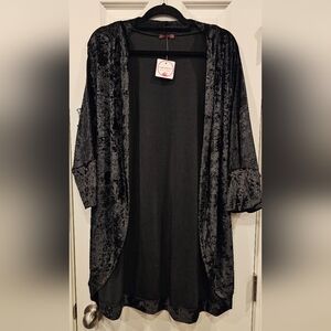 117 - Nadine West Black Stretch Velvety Cardigan  - size 3x